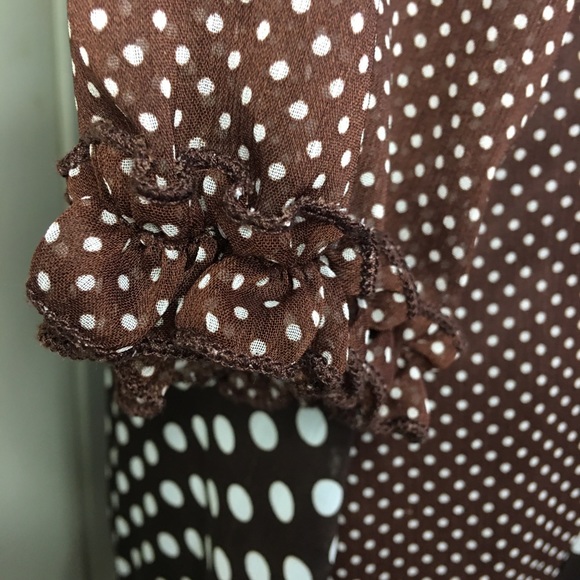 Urban Mango Brown Sheer Dress - Picture 5 of 7